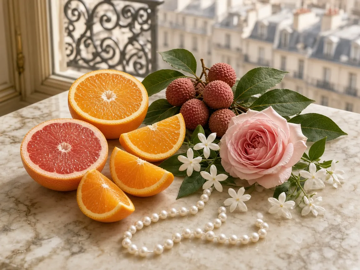 Still life of the notes in Chanel Coco Mademoiselle