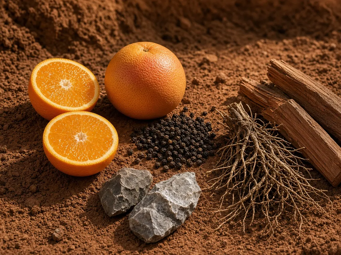 Still life of the notes in Hermès Terre d'Hermès Eau de Toilette